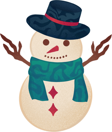 Retro Textured Christmas Snowman